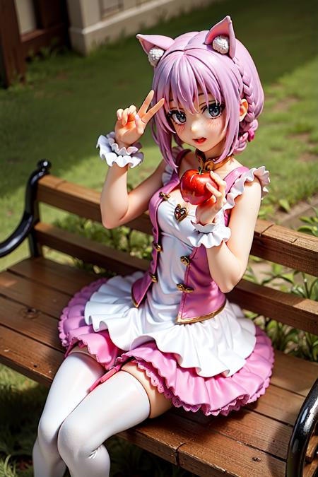 42258-2371339186-a person in a clown costume on a bench near a house with a clown mask, in the style of magical girl, applecore, dignified poses,.png